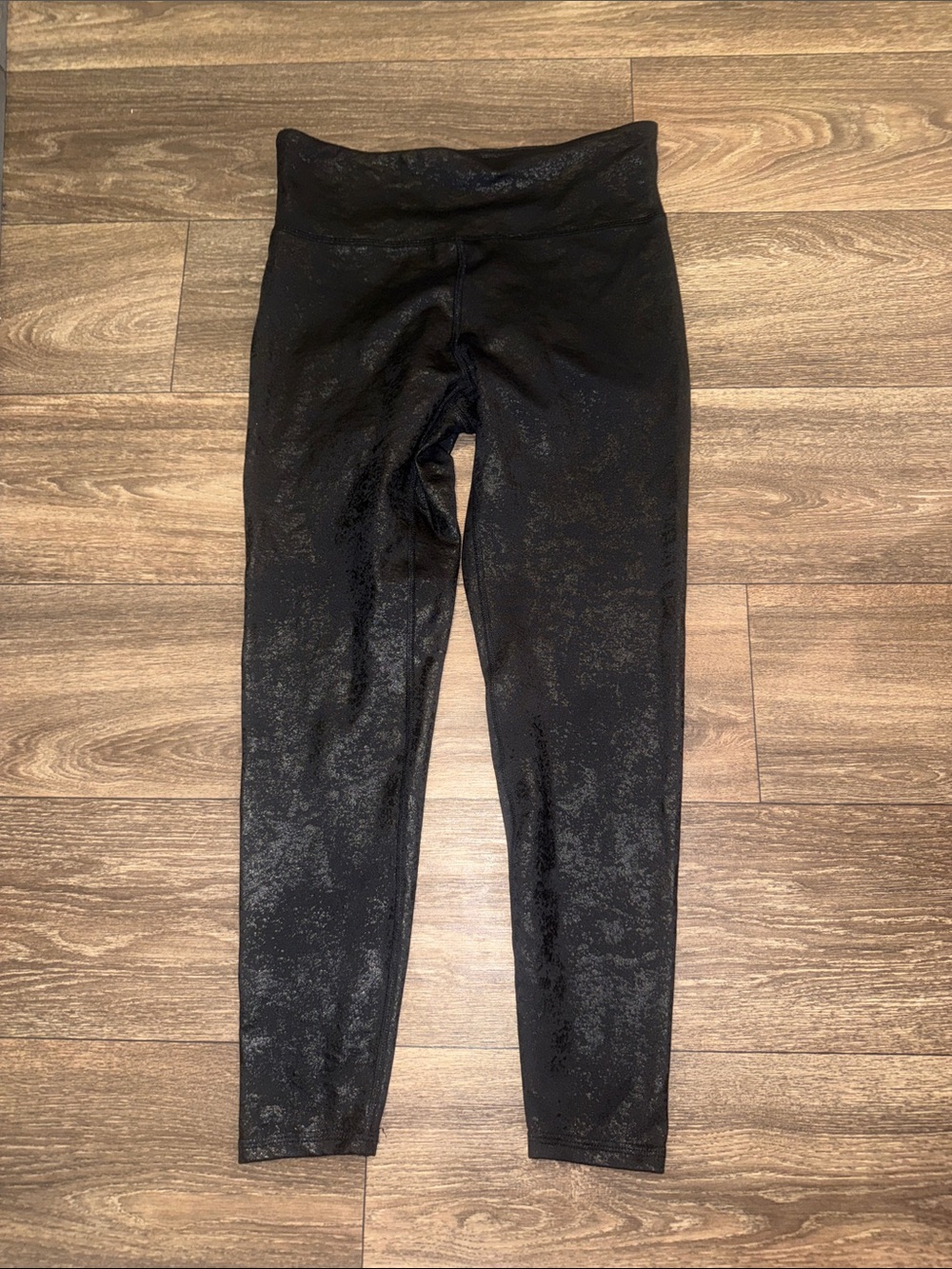 Marika Black Active Leggings with Subtle Sheen